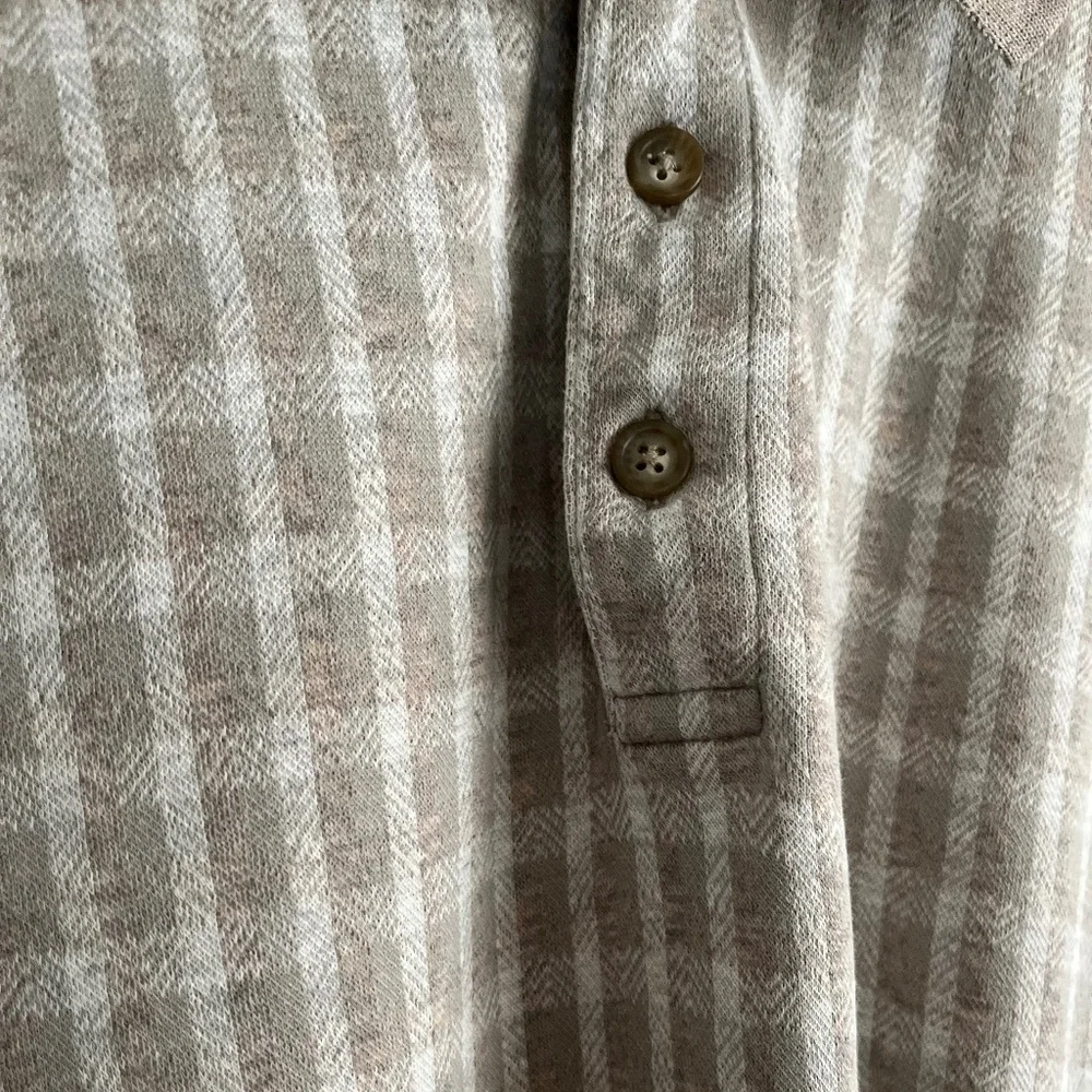 Geoffrey Beene MENS Tan and Creme Polo Shirt Sz L - Picture 2 of 4